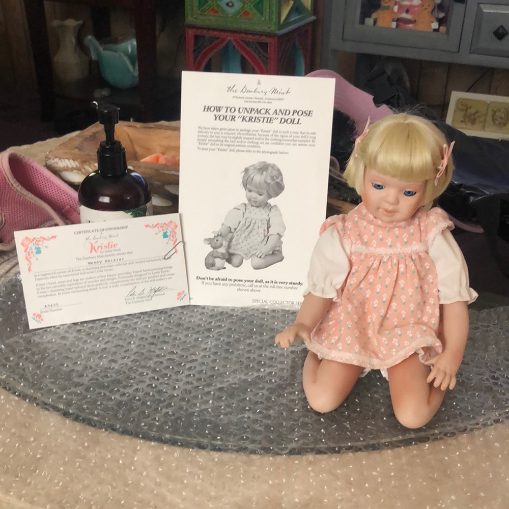 The Danbury Mint Collectible  Doll in Pink Dress